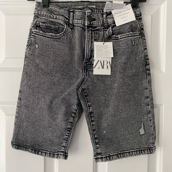 Zara Straight Washed  Denim Shorts, Size 11-12y - Picture 2 of 5